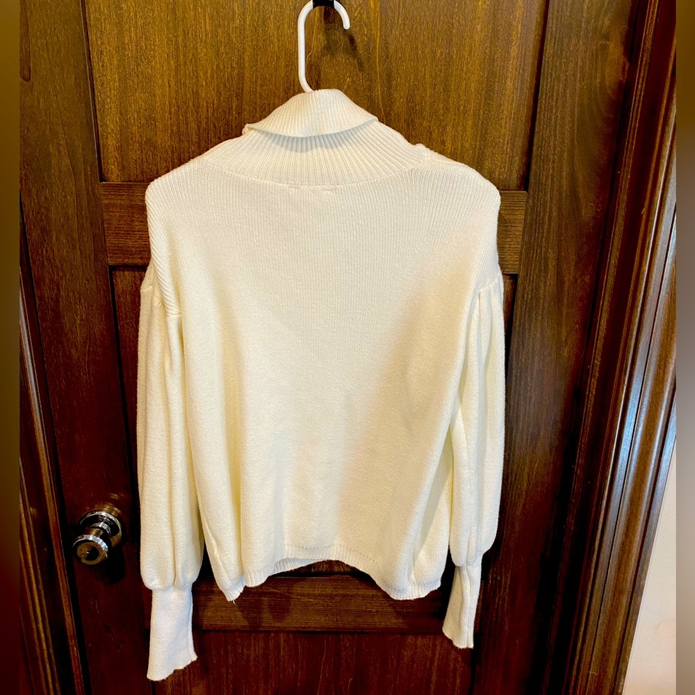 Womens cream turtleneck sweater